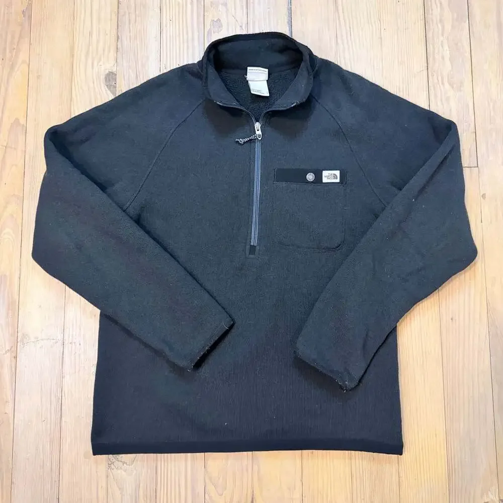 The North Face Gordon Lyons Quarter Zip Fleece Pullover Jacket Black Small